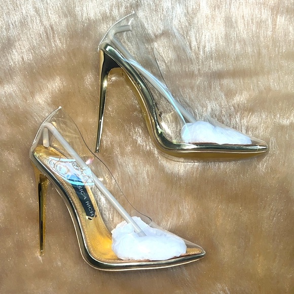 Jessica Rich Clear Stiletto with Gold Heel - Picture 5 of 11